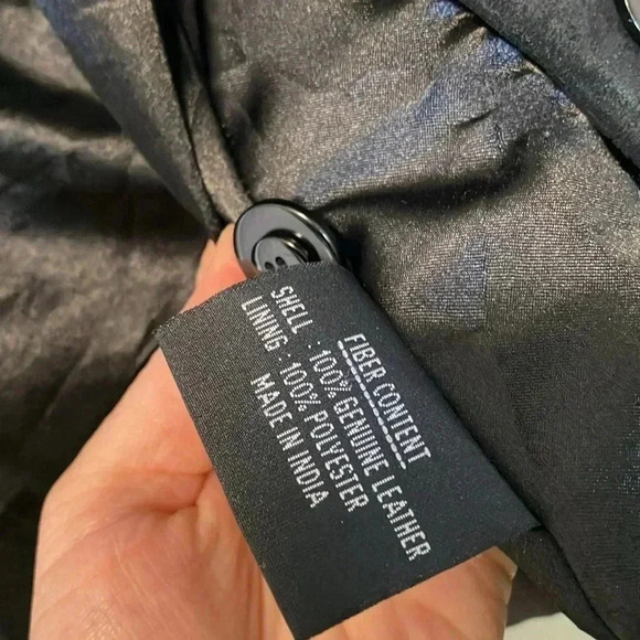 Nicole Miller Vintage Y2K black metallic  100% genuine leather blazer jacket - Picture 5 of 7